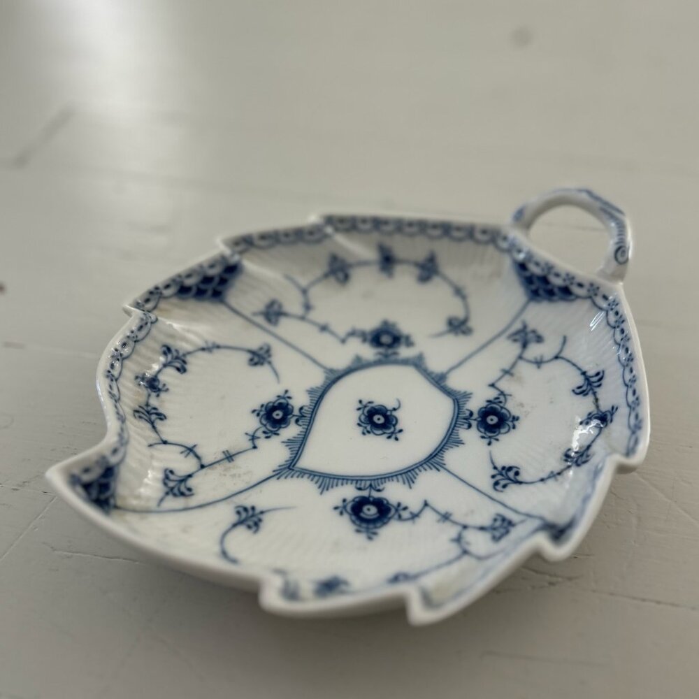 Royal Copenhagen Blue and White Leaf Dish